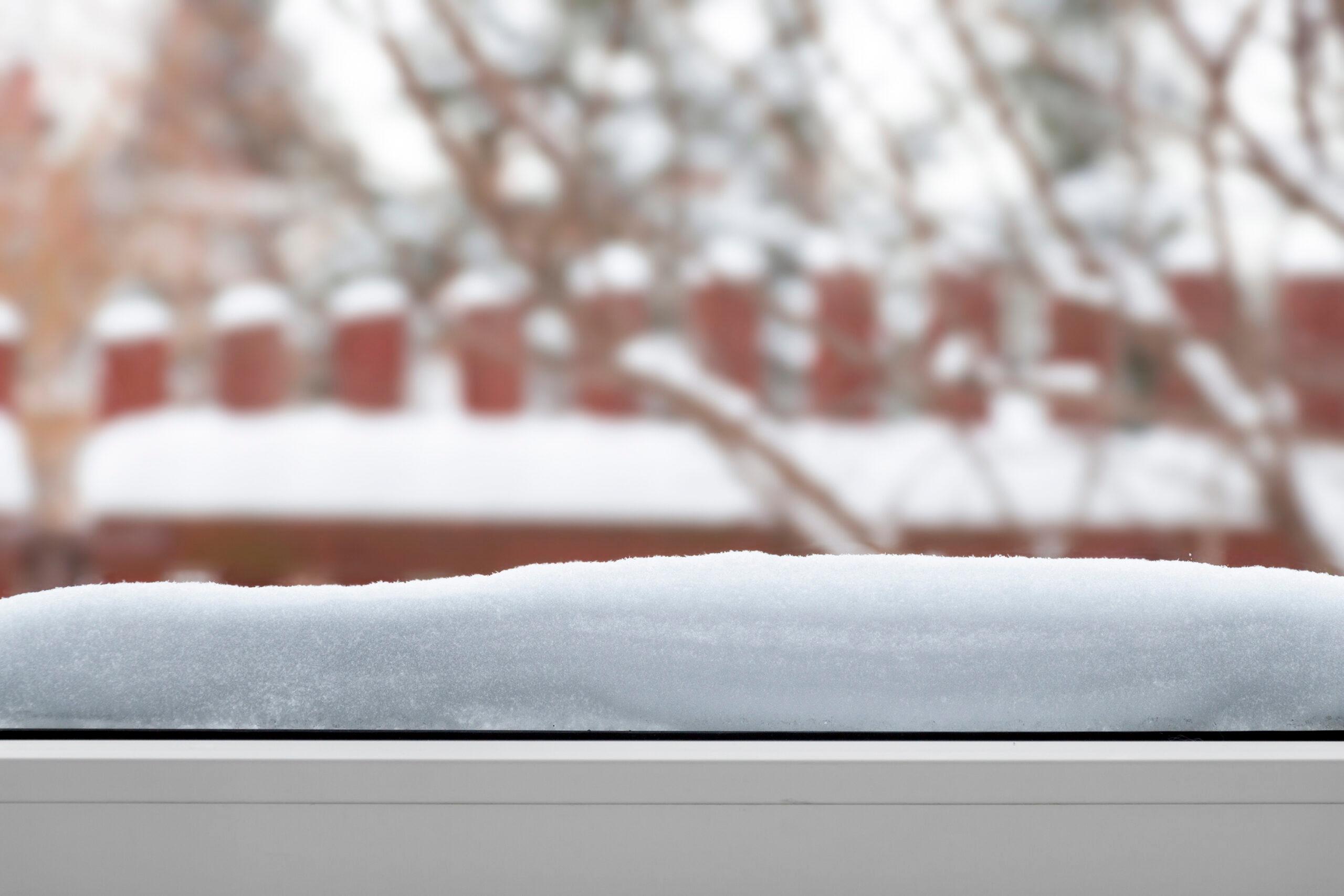 Snow on the window sill